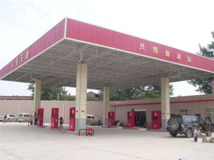 陕西加油站钢结构网架案例9